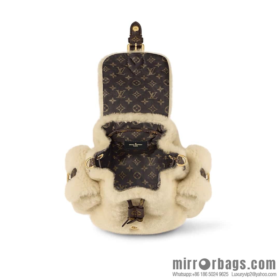 M11919-meter white, plush backpack series, the new NANO TEDDY backpack LV Ski series of the season