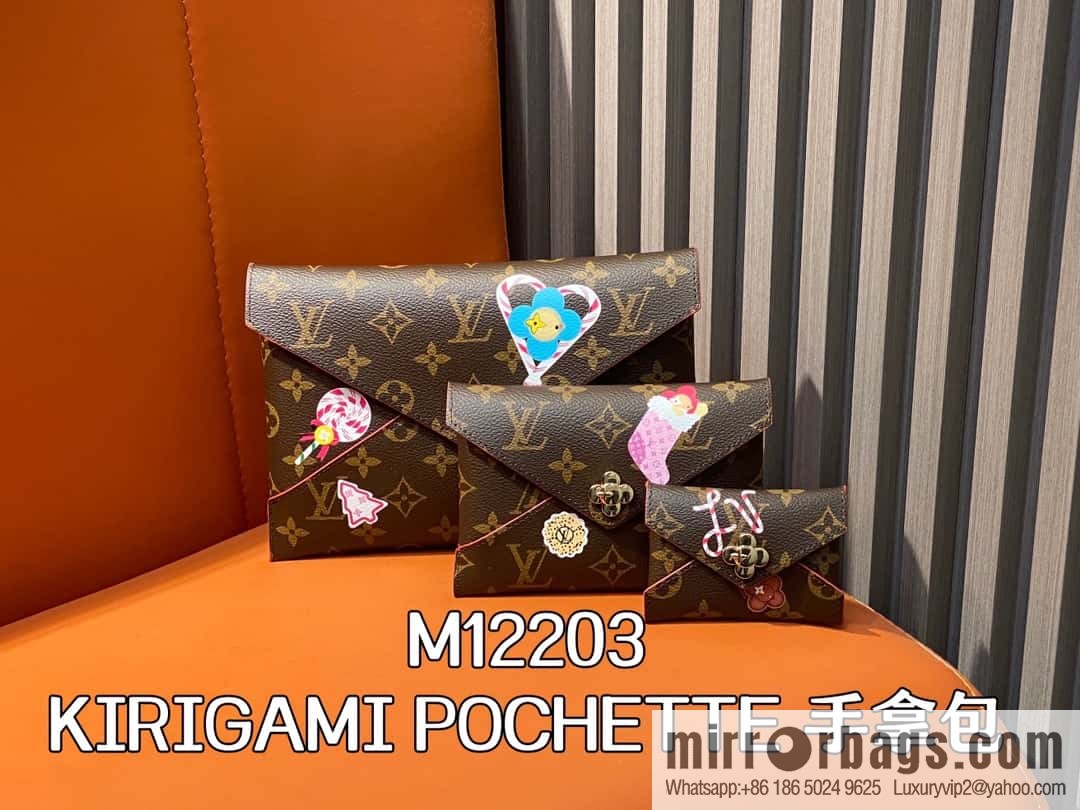 [Boutique‑grade] M12203 old flower Christmas model, three-piece handbag clutch series, the new KIRIGAMI POCHETTE clutch bag of the season