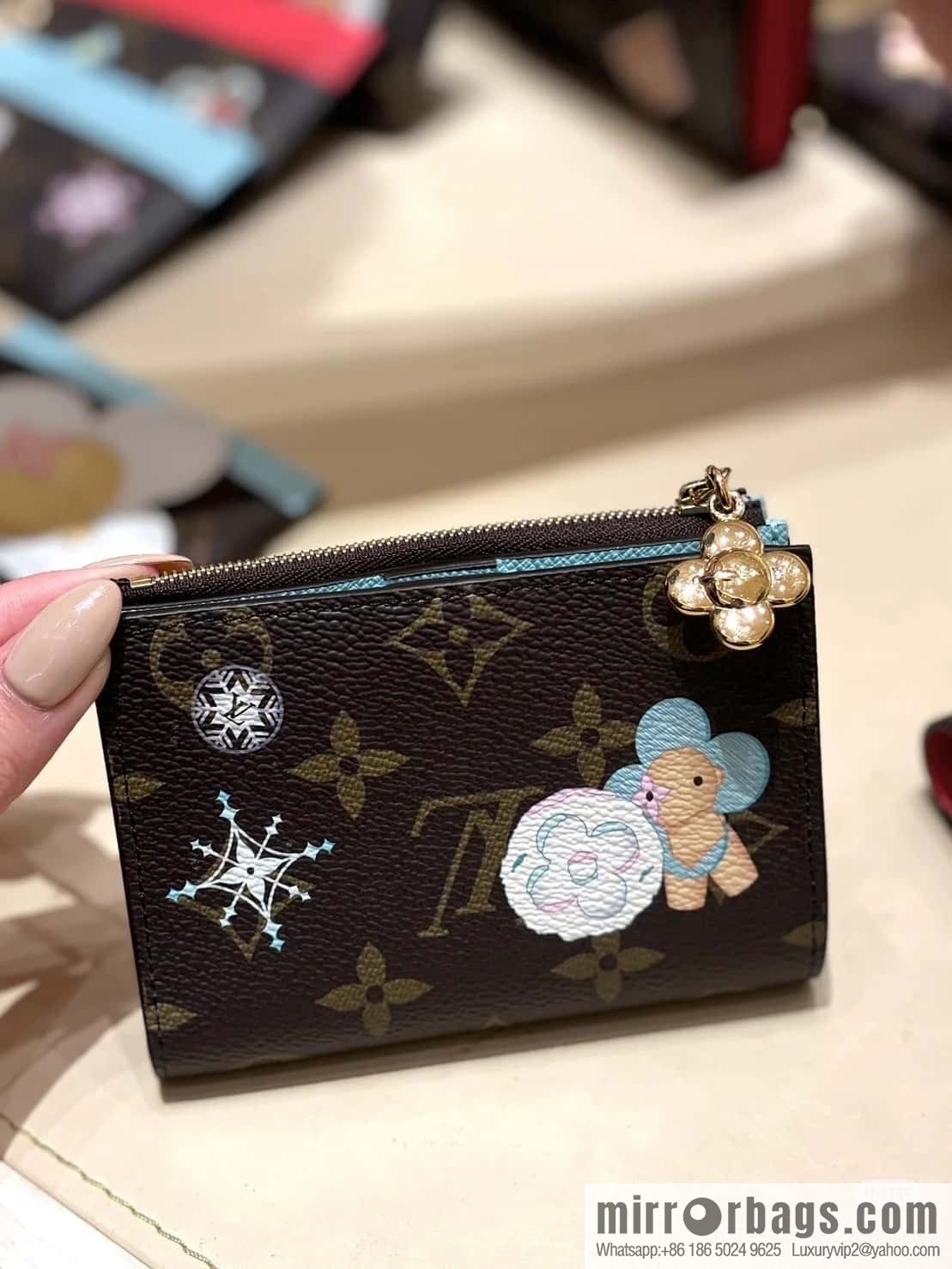 [Boutique‑grade] M12487 blue, Christmas model, wallet change bag wallet series Lisa Wallet wallet