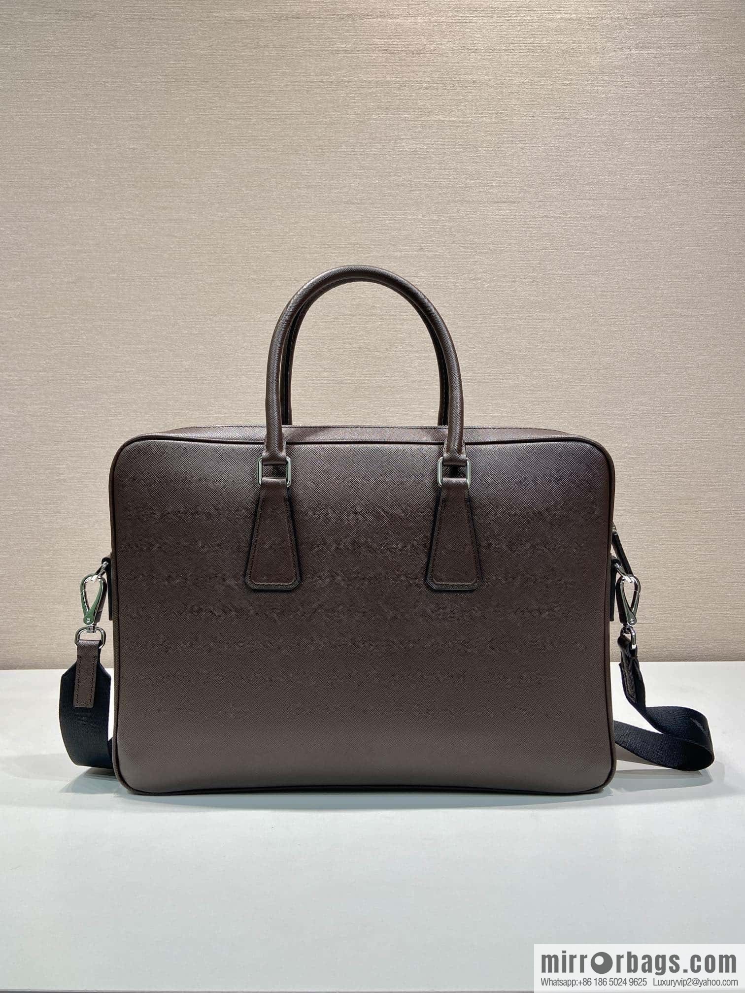 PRADA 🎉 Double Briefcase 🎉🎉 2VE022 Dark Coffee🎉