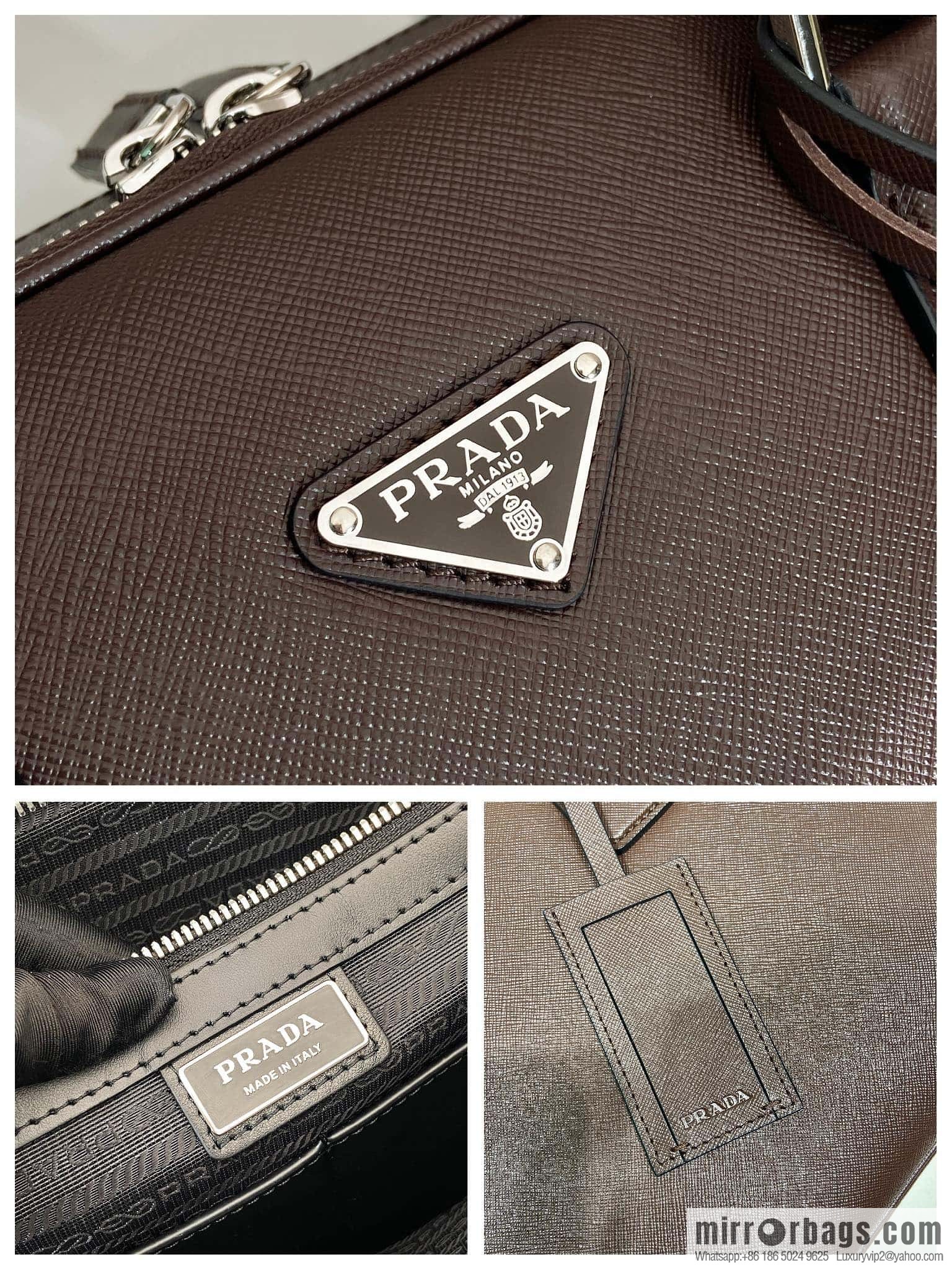PRADA 🎉 Double Briefcase 🎉🎉 2VE022 Dark Coffee🎉