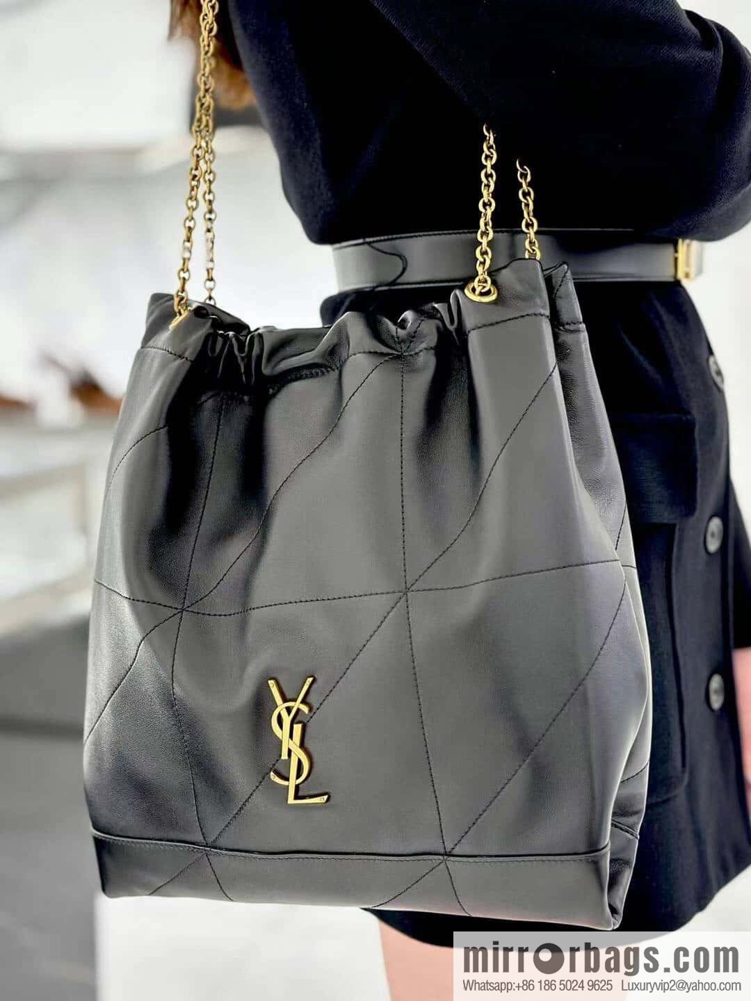 YSL 𝗝𝗔𝗠𝗜𝗘 𝟰.𝟯 𝗣𝗢𝗖𝗛𝗢𝗡 sheep leather clutch bag 781666 black