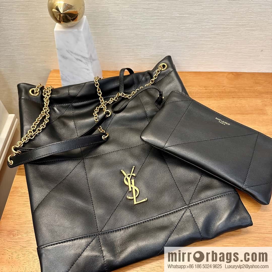 YSL 𝗝𝗔𝗠𝗜𝗘 𝟰.𝟯 𝗣𝗢𝗖𝗛𝗢𝗡 sheep leather clutch bag 781666 black