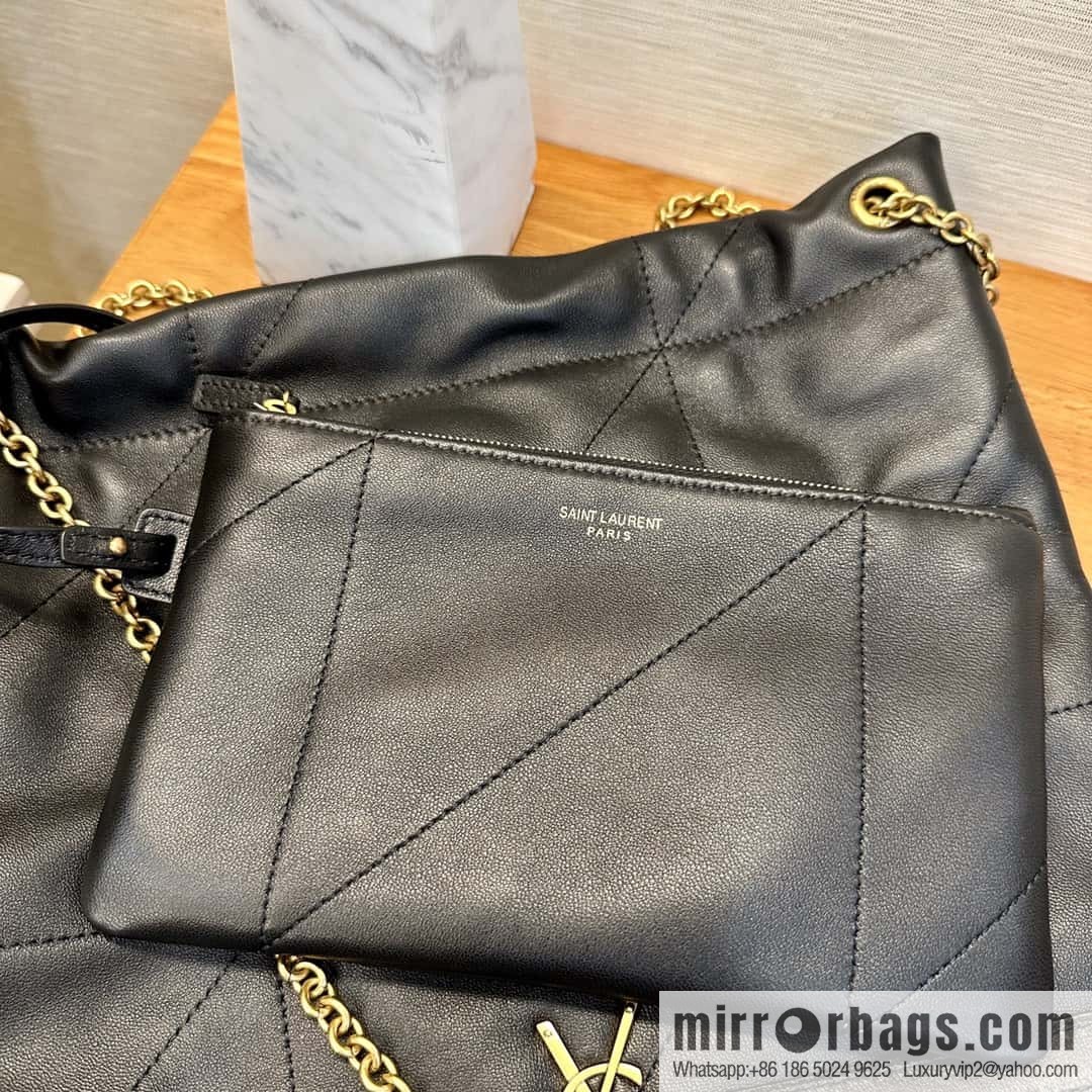 YSL 𝗝𝗔𝗠𝗜𝗘 𝟰.𝟯 𝗣𝗢𝗖𝗛𝗢𝗡 sheep leather clutch bag 781666 black