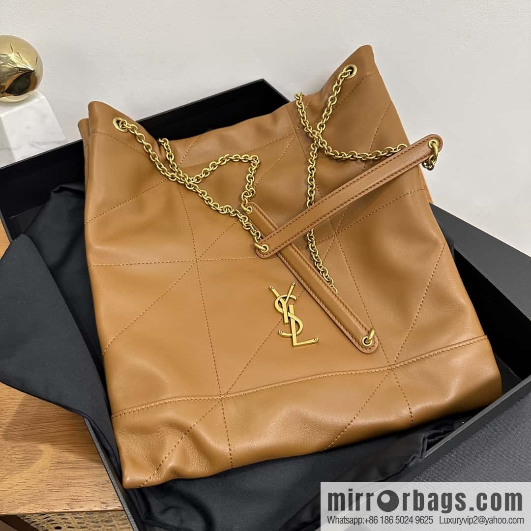YSL 𝗝𝗔𝗠𝗜𝗘 𝟰.𝟯 𝗣𝗢𝗖𝗛𝗢𝗡 sheep leather clutch bag 781666 caramel color
