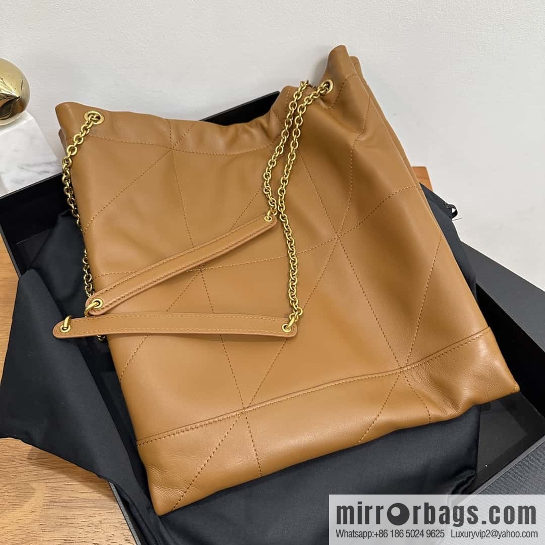 YSL 𝗝𝗔𝗠𝗜𝗘 𝟰.𝟯 𝗣𝗢𝗖𝗛𝗢𝗡 sheep leather clutch bag 781666 caramel color