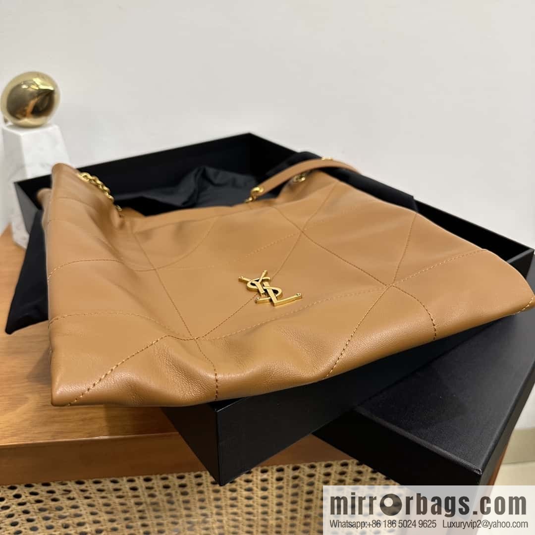 YSL 𝗝𝗔𝗠𝗜𝗘 𝟰.𝟯 𝗣𝗢𝗖𝗛𝗢𝗡 sheep leather clutch bag 781666 caramel color