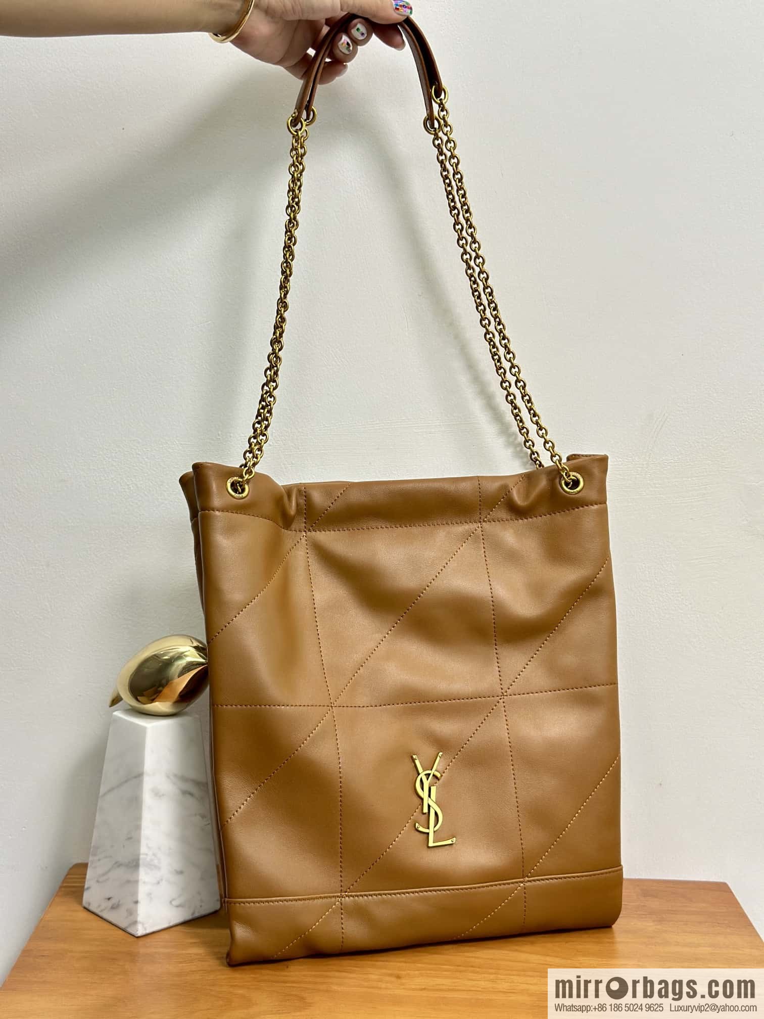 YSL 𝗝𝗔𝗠𝗜𝗘 𝟰.𝟯 𝗣𝗢𝗖𝗛𝗢𝗡 sheep leather clutch bag 781666 caramel color