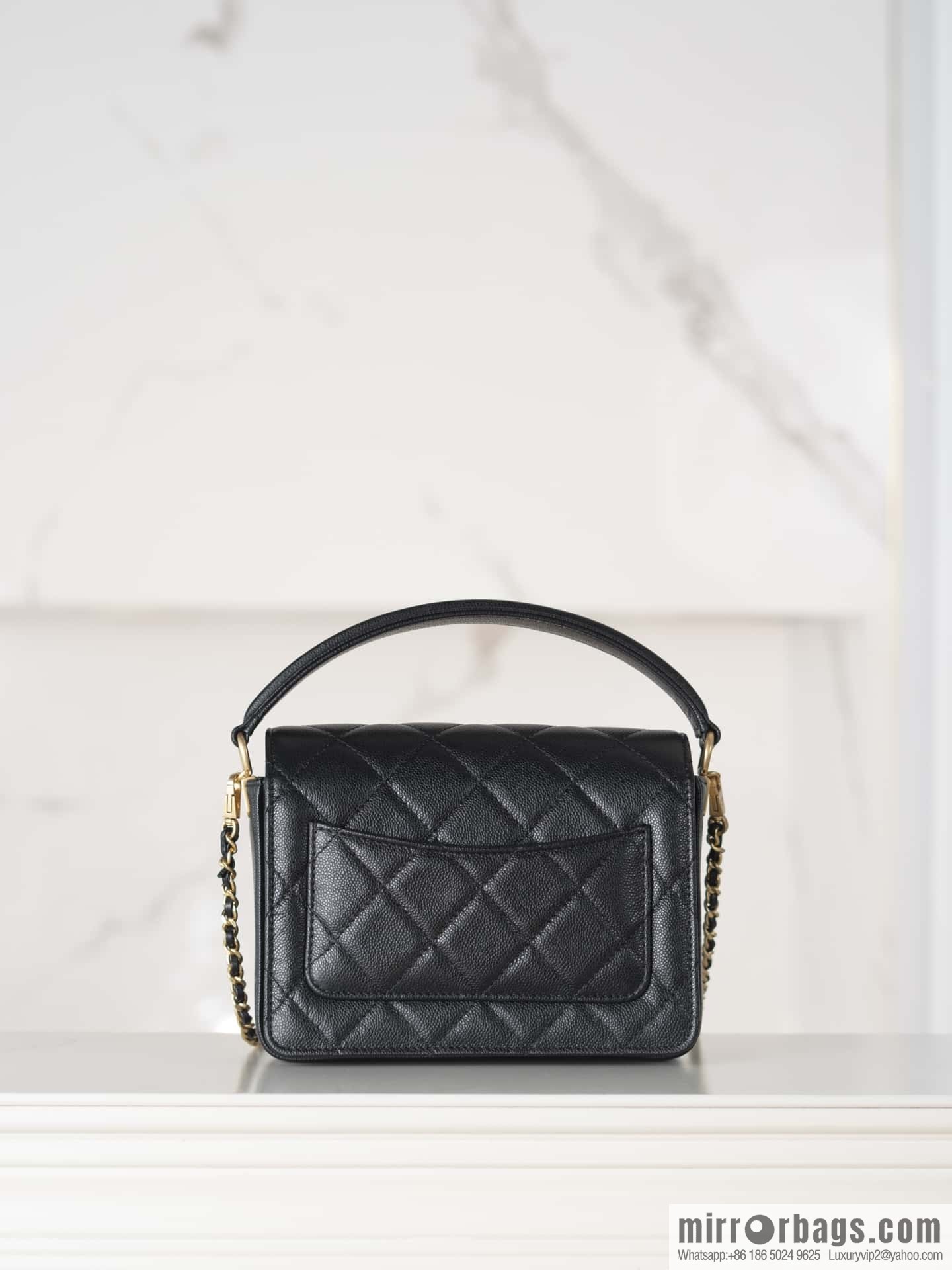 𝐂𝐇𝐀𝐍𝐄𝐋 24K CF Handle Cover Bag, Black, Small AS5165