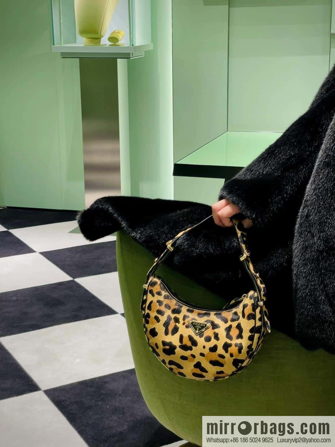 PRADA 🎉 Moon handbag 🎉 1BC194 leopard print🎉