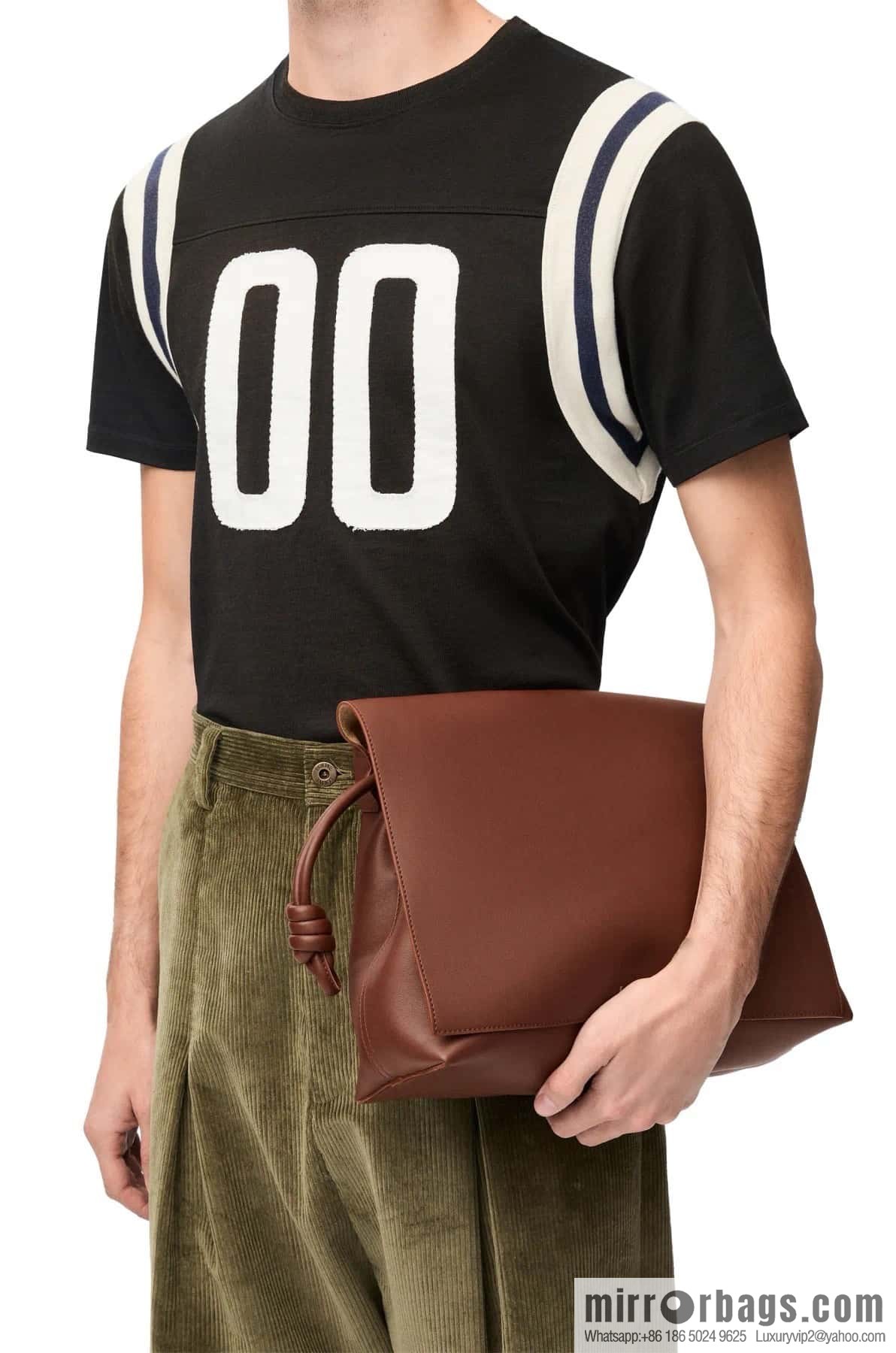 LOEWE Luo Jia 🌟 glossy soft cow leather Flamenco satchel messenger bag 0901 brown