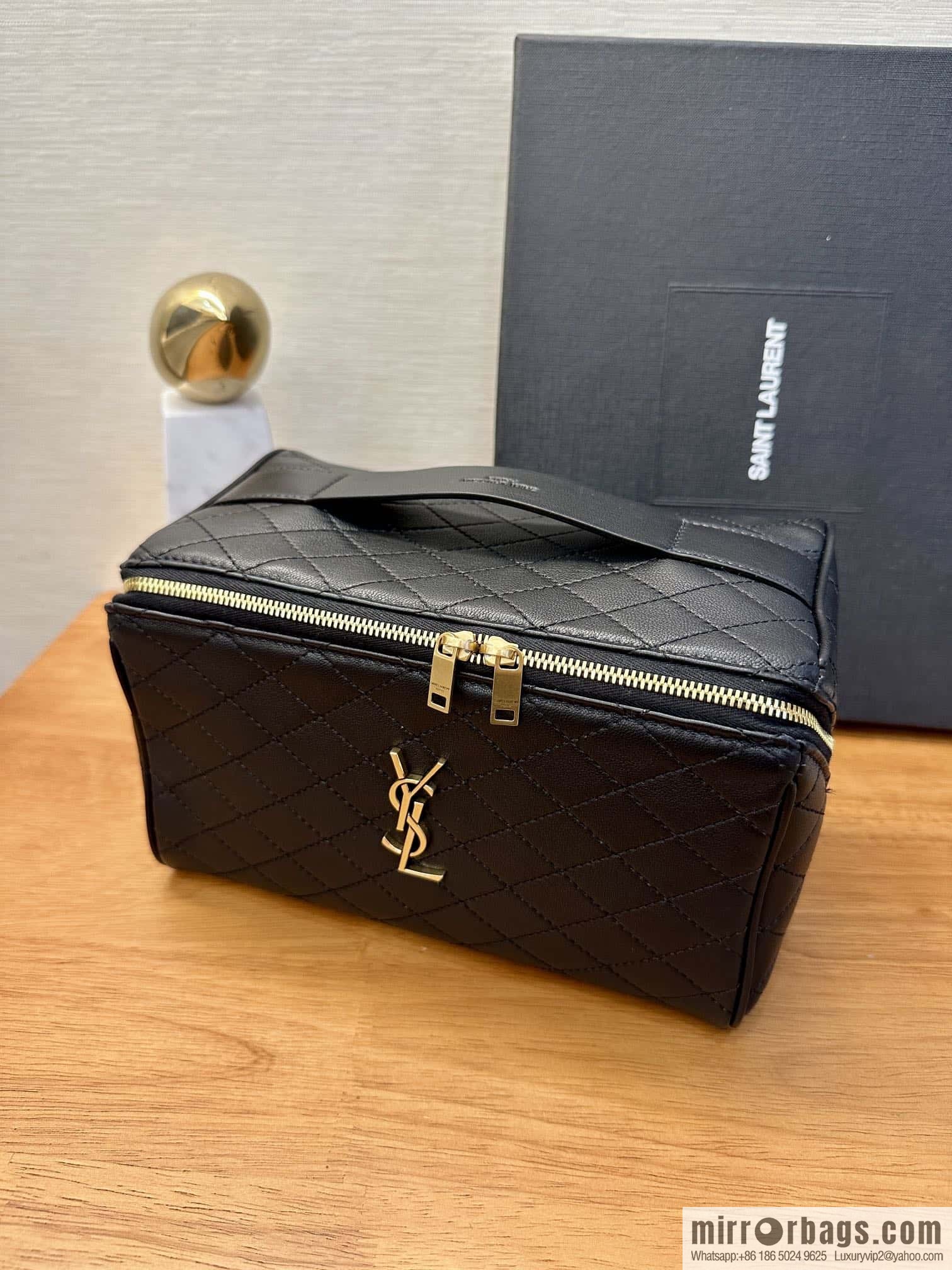 YSL quilted sheep leather cosmetic bag 753171