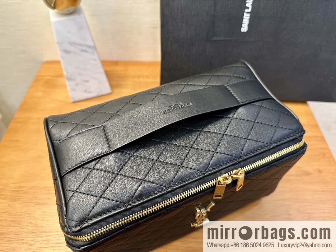 YSL quilted sheep leather cosmetic bag 753171