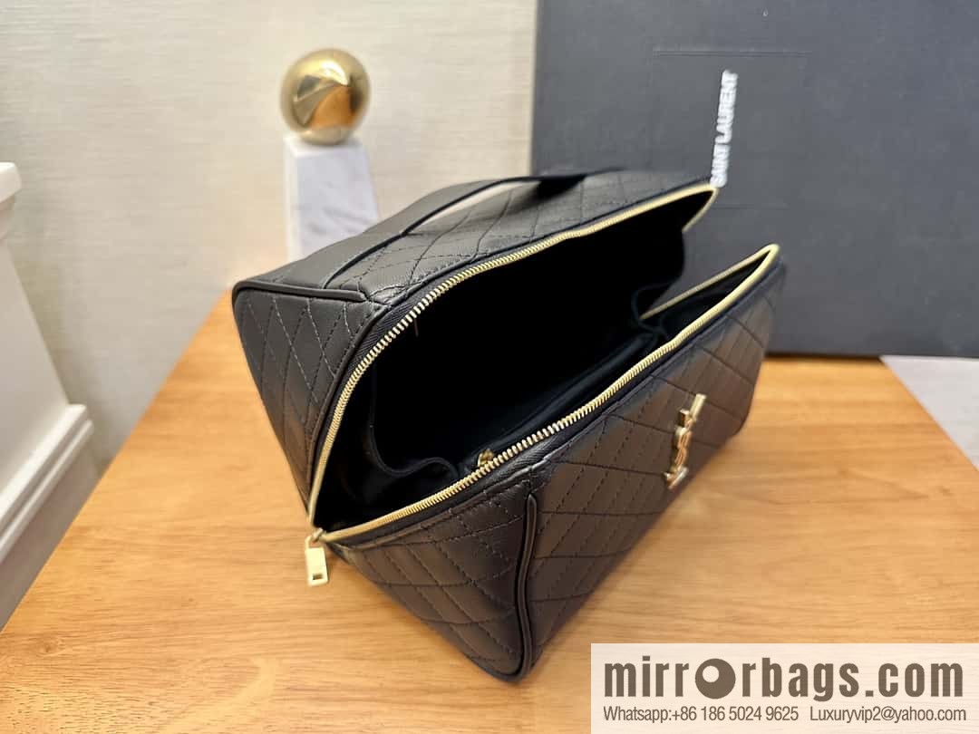 YSL quilted sheep leather cosmetic bag 753171