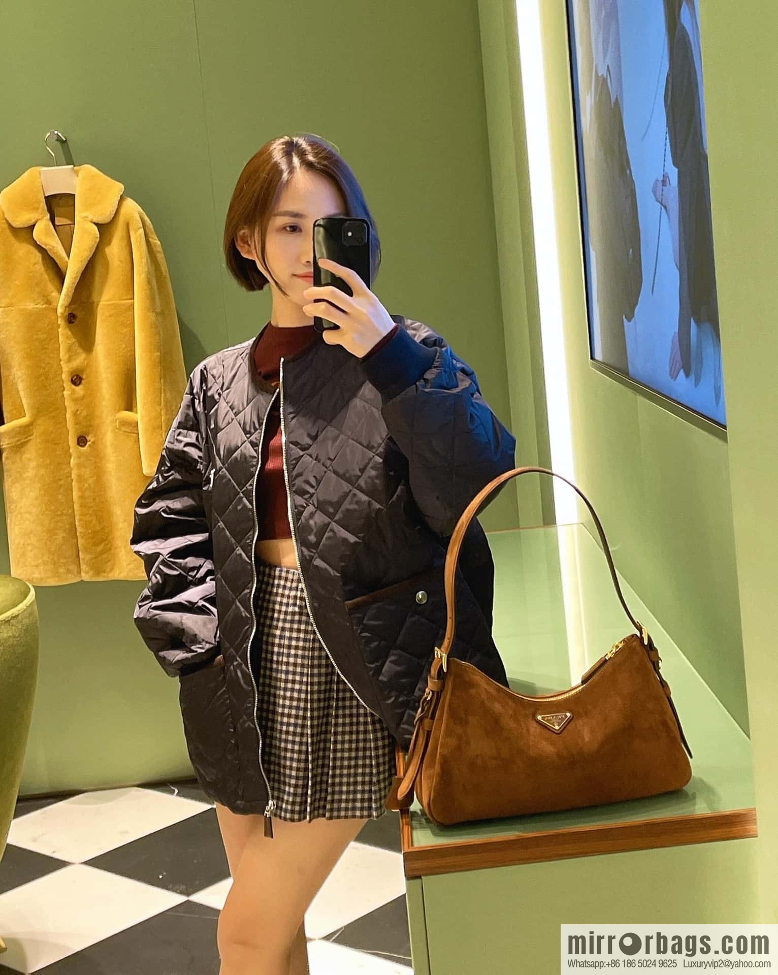 PRADA 🎉 new Aimee armpit bag 🎉 1BC229 small fleece leather🎉🎉