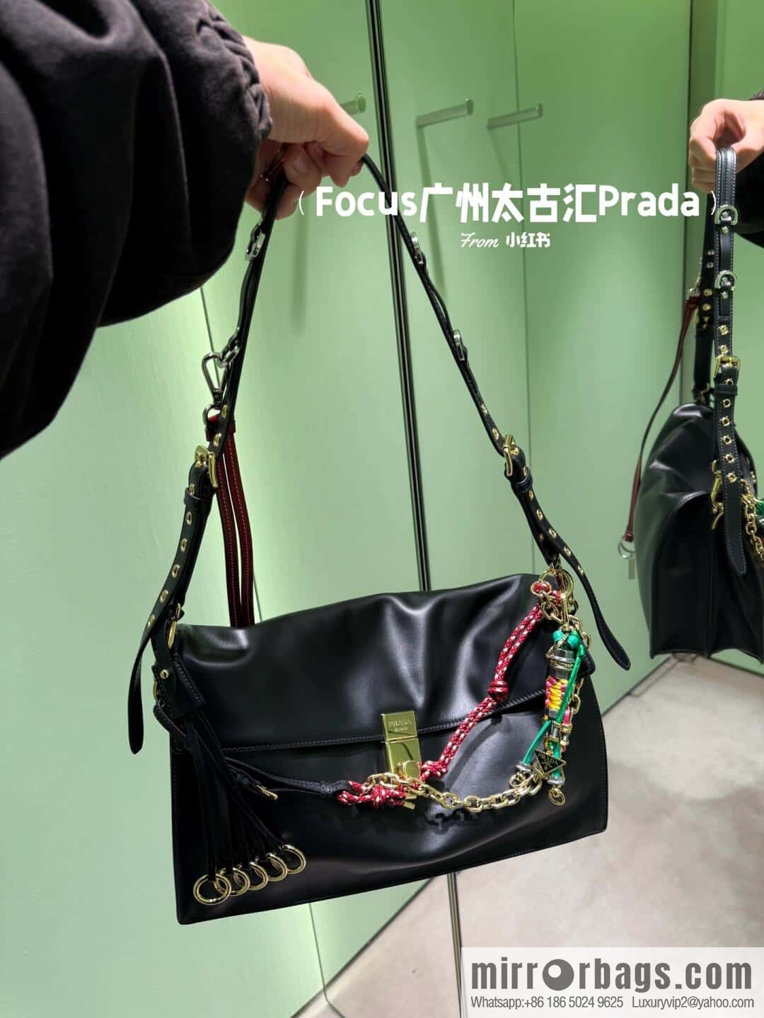 PRADA ๐ new ๐ 1BD378 large ๐๐ black