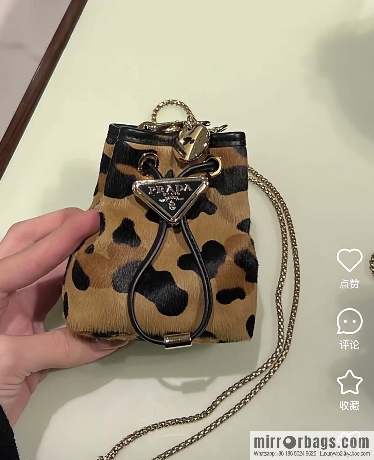 PRADA 🎉 Leopard print small bucket 🎉 1NR016 new product🎉🎉