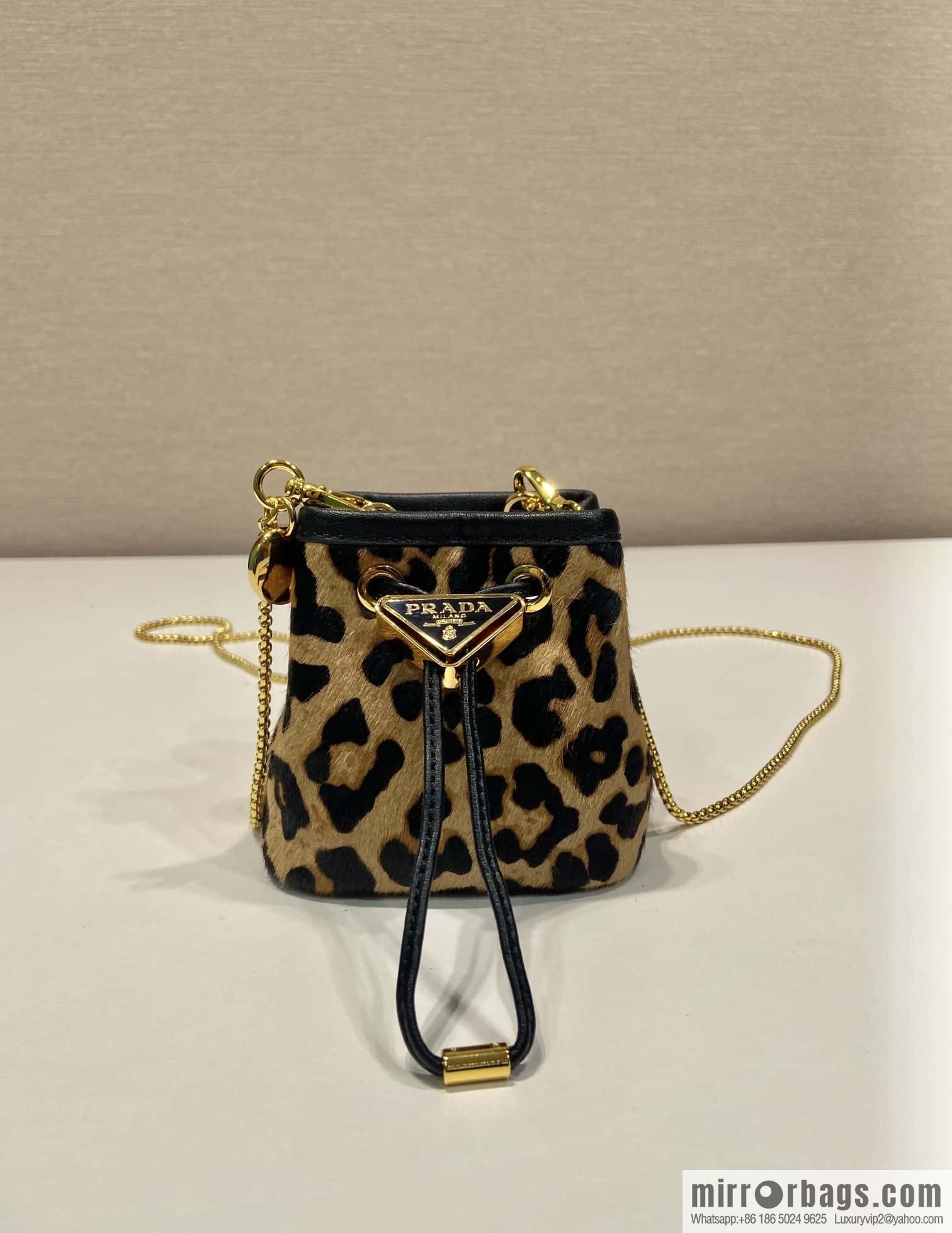 PRADA 🎉 Leopard print small bucket 🎉 1NR016 new product🎉🎉