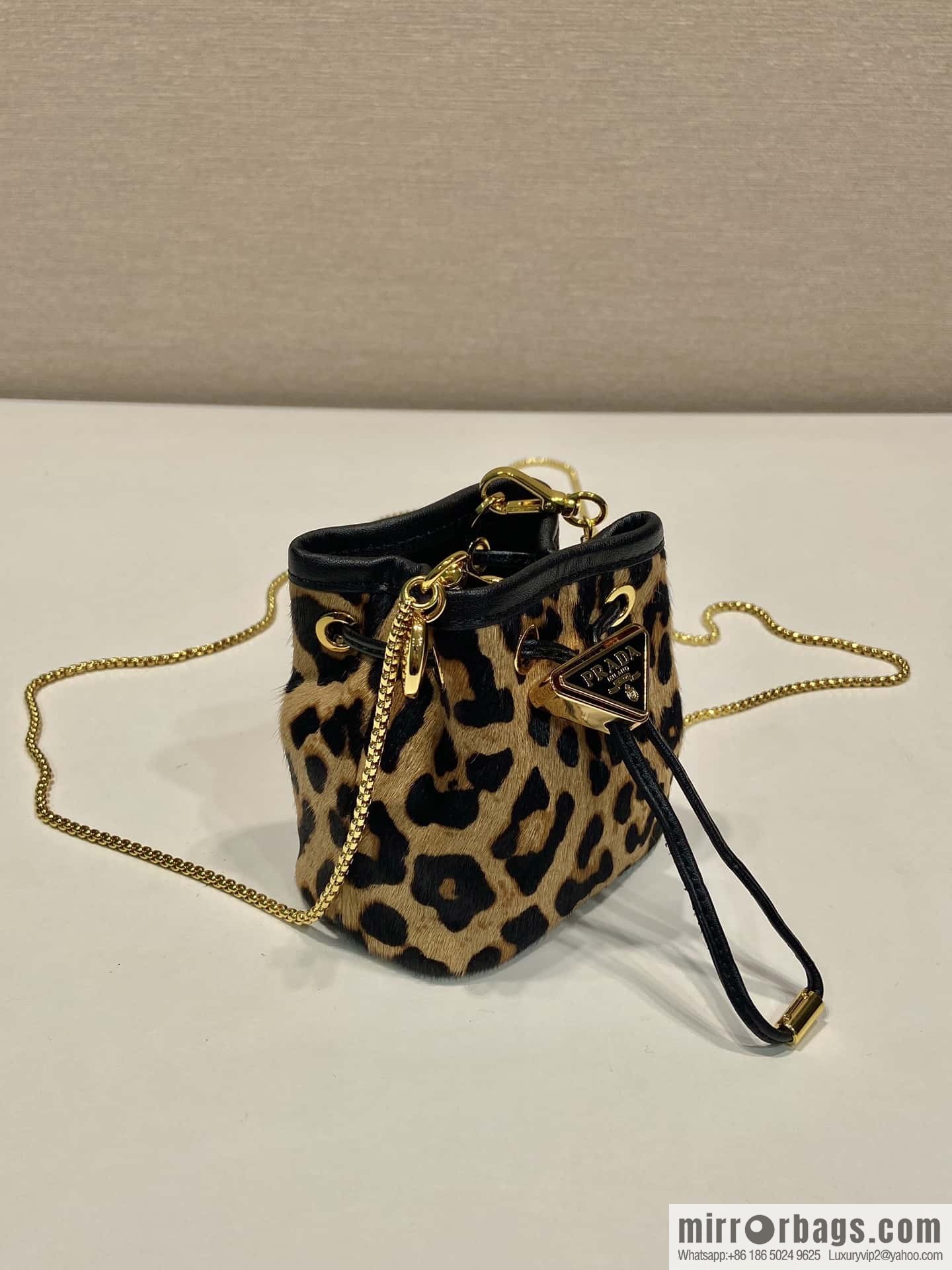 PRADA 🎉 Leopard print small bucket 🎉 1NR016 new product🎉🎉