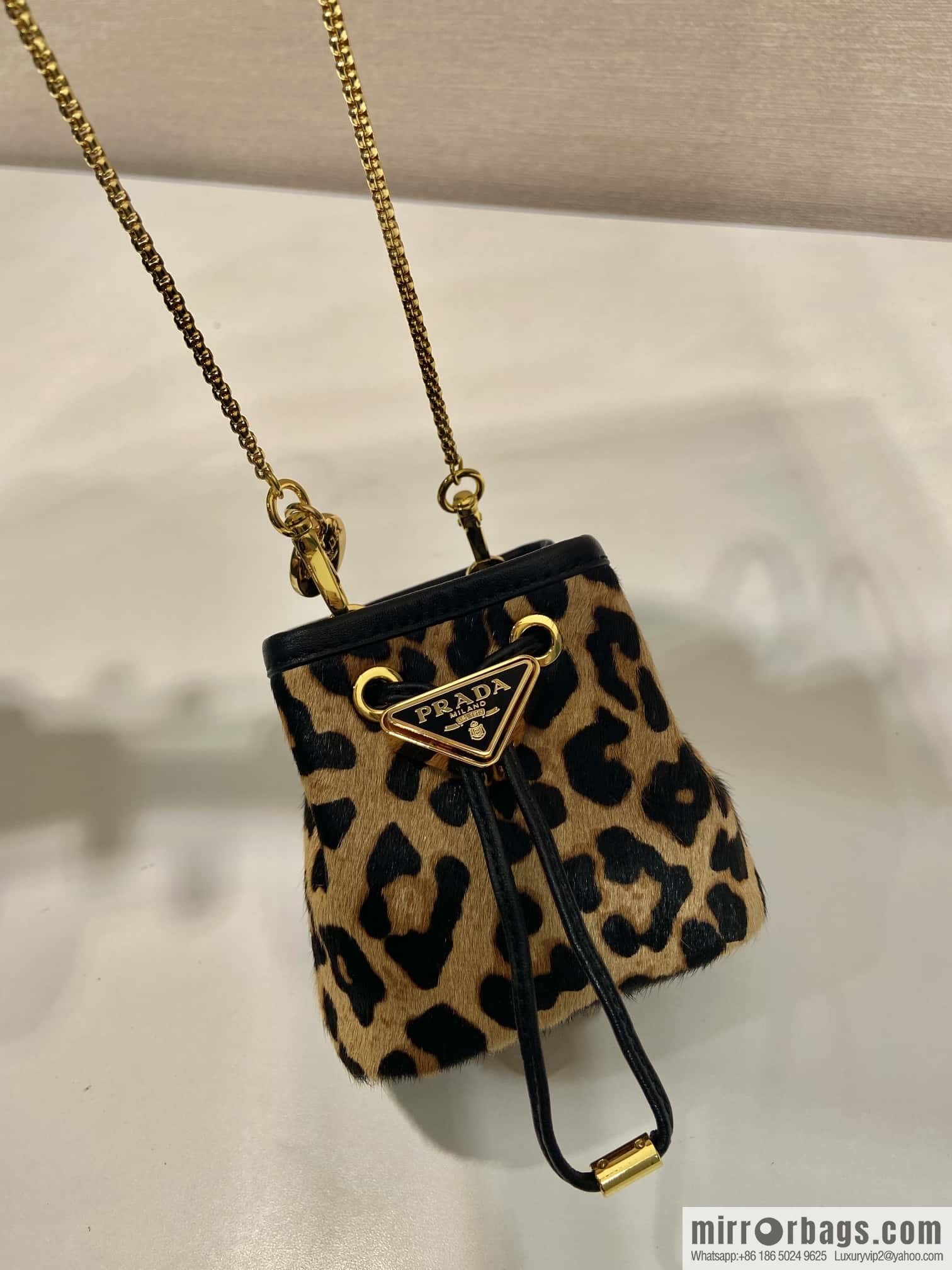 PRADA 🎉 Leopard print small bucket 🎉 1NR016 new product🎉🎉