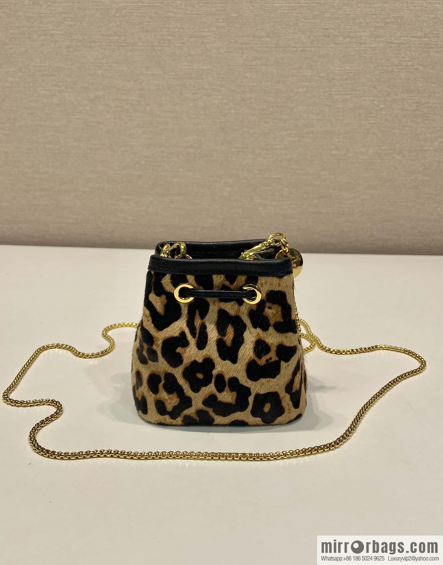 PRADA 🎉 Leopard print small bucket 🎉 1NR016 new product🎉🎉