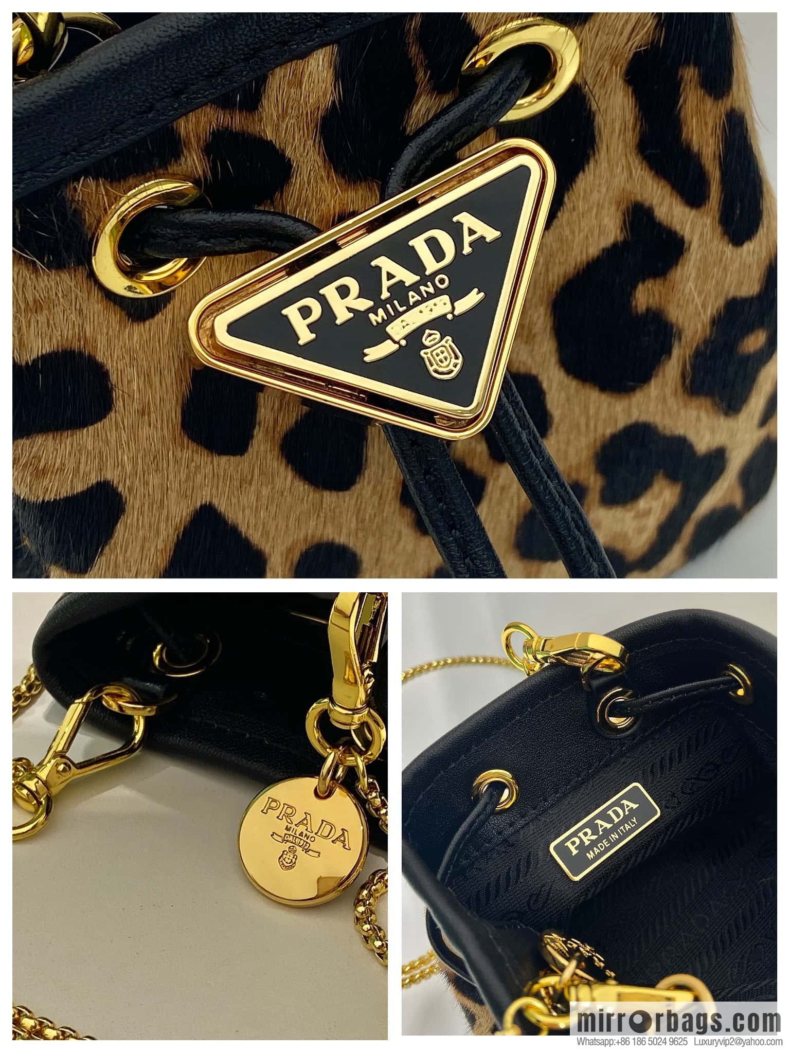 PRADA 🎉 Leopard print small bucket 🎉 1NR016 new product🎉🎉