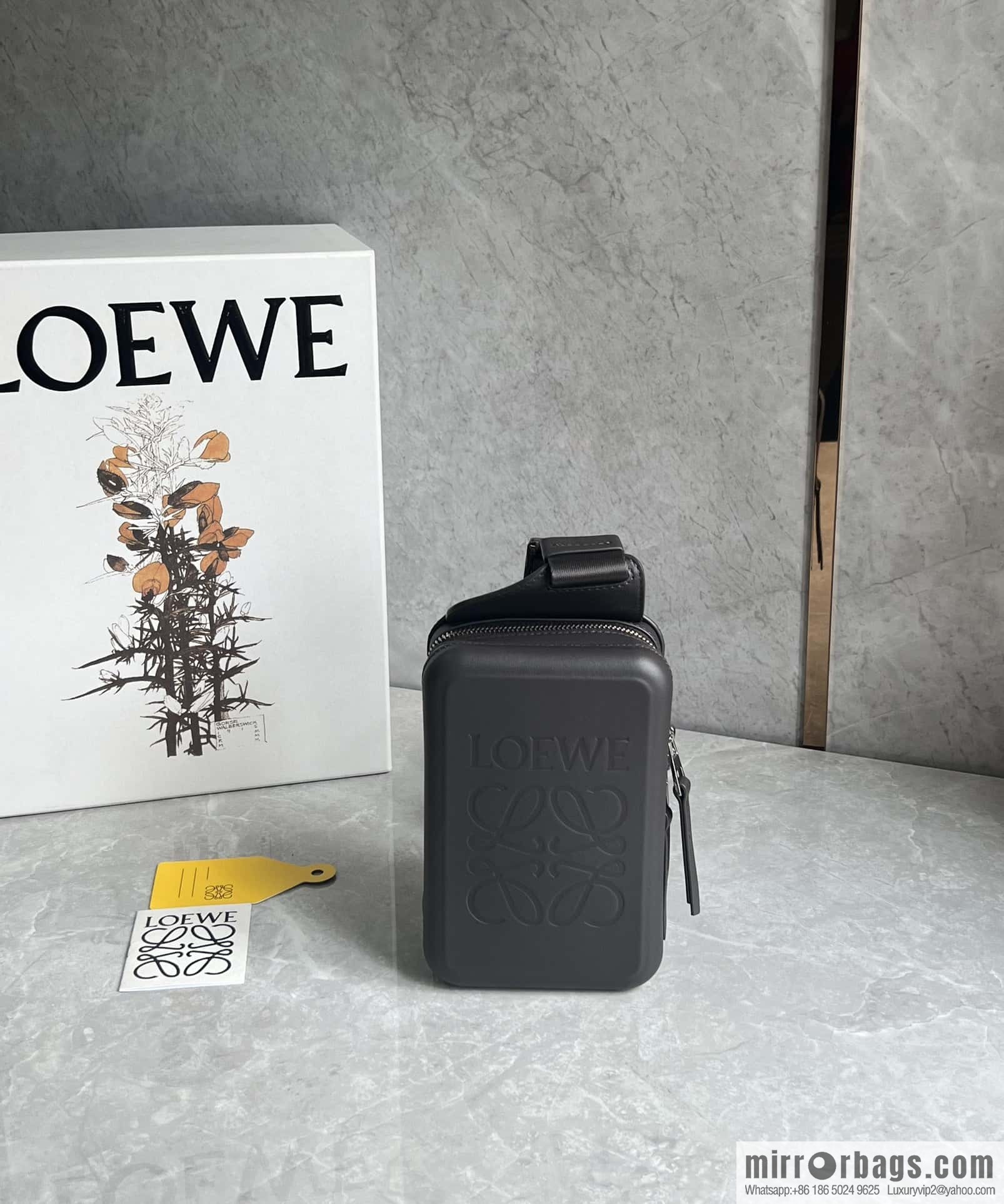LOEWE Luo Jia Smooth Cow Leather Molded Sling Crossbody Bag 0902 Coffee