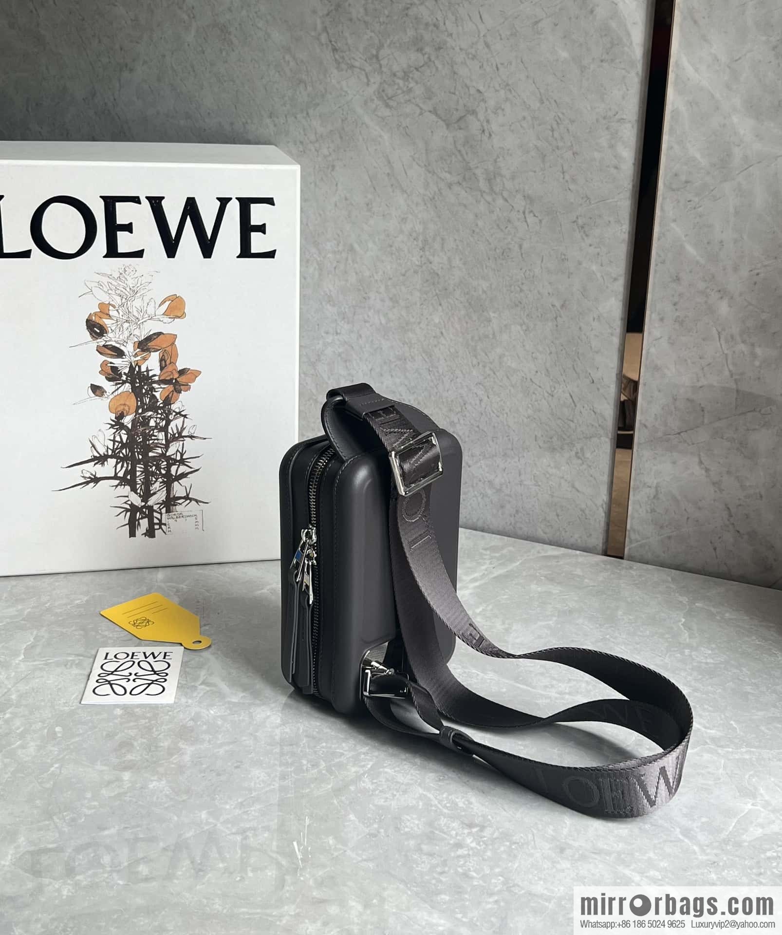 LOEWE Luo Jia Smooth Cow Leather Molded Sling Crossbody Bag 0902 Coffee