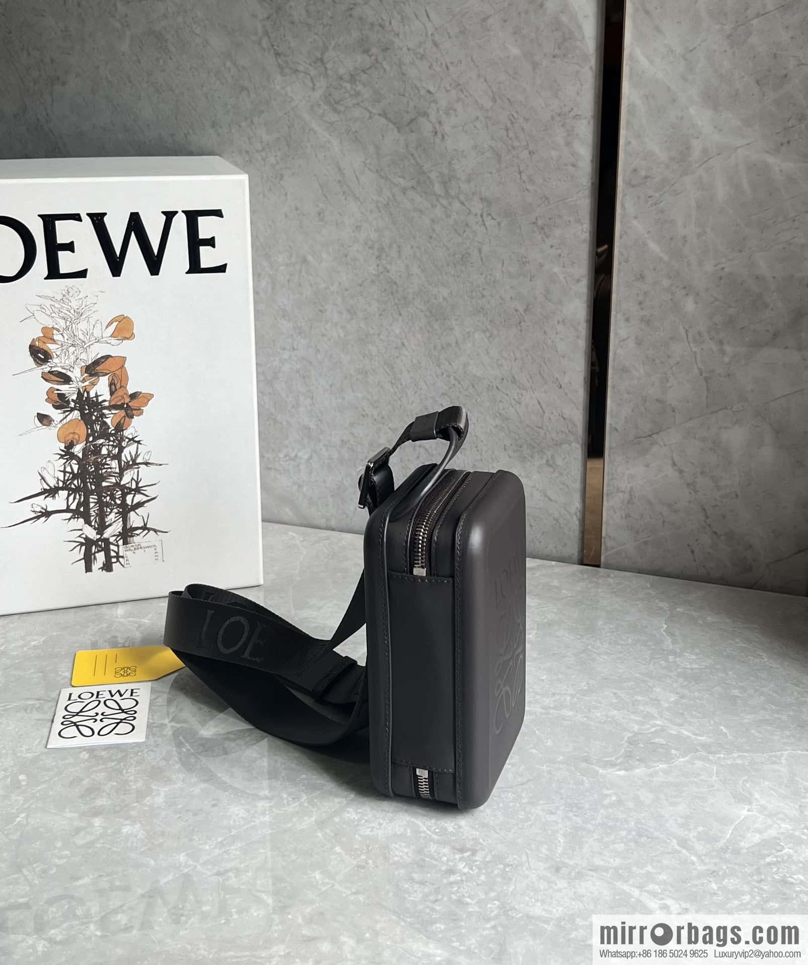 LOEWE Luo Jia Smooth Cow Leather Molded Sling Crossbody Bag 0902 Coffee