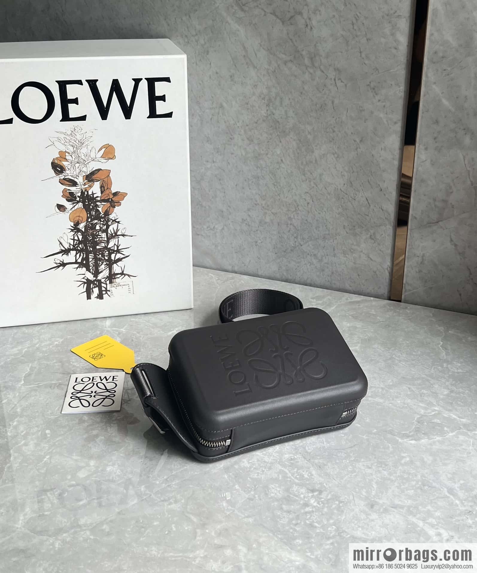 LOEWE Luo Jia Smooth Cow Leather Molded Sling Crossbody Bag 0902 Coffee