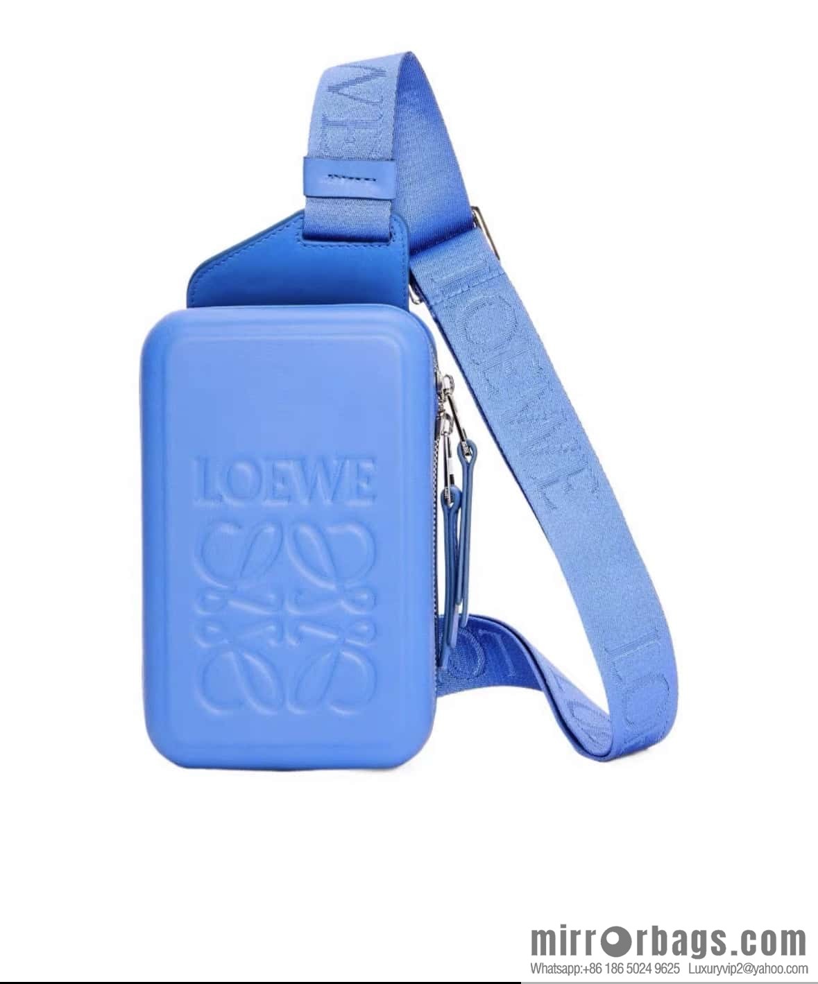 LOEWE Luo Jia Smooth Cow Leather Molded Sling Crossbody Bag 0902 Blue