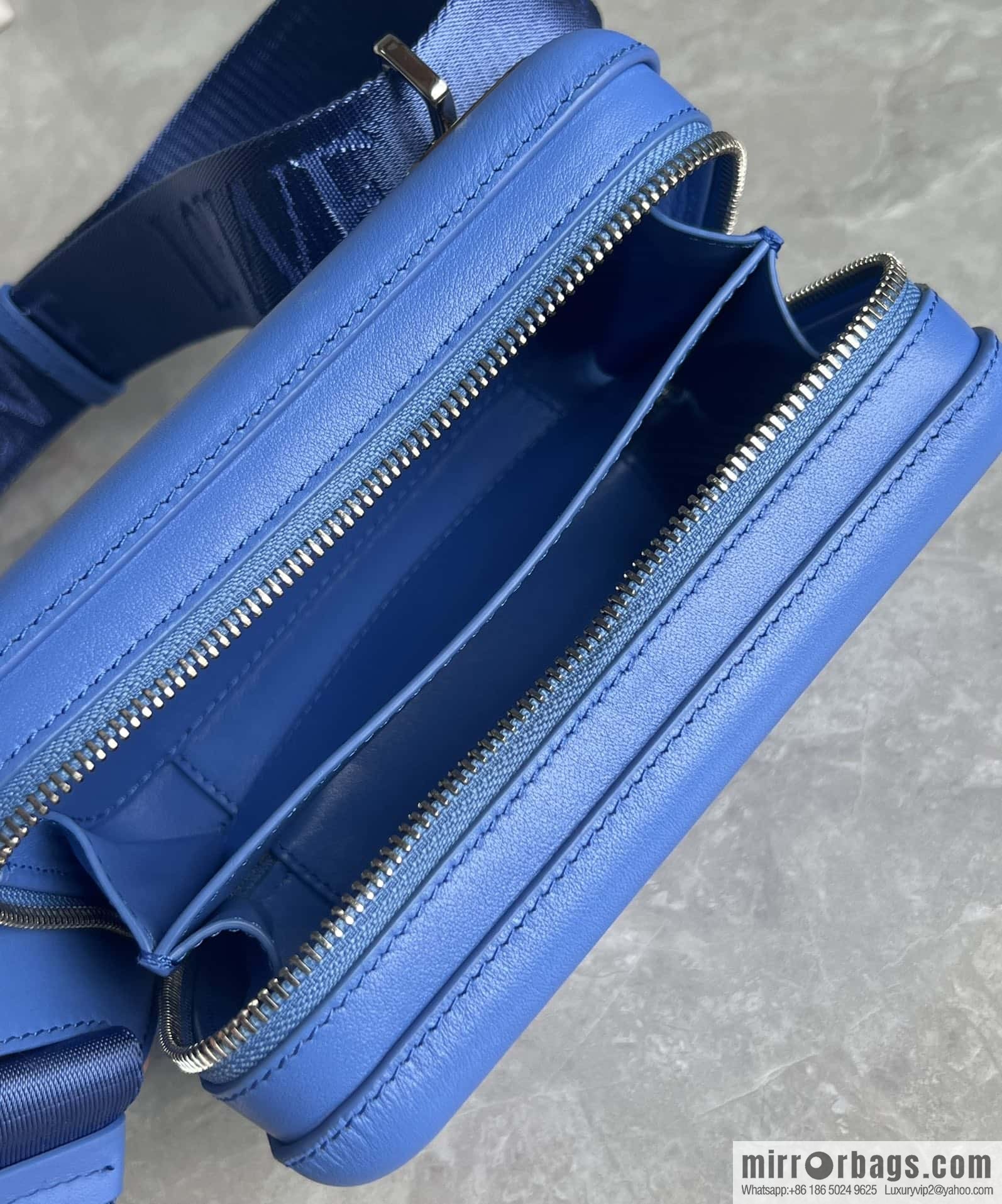 LOEWE Luo Jia Smooth Cow Leather Molded Sling Crossbody Bag 0902 Blue