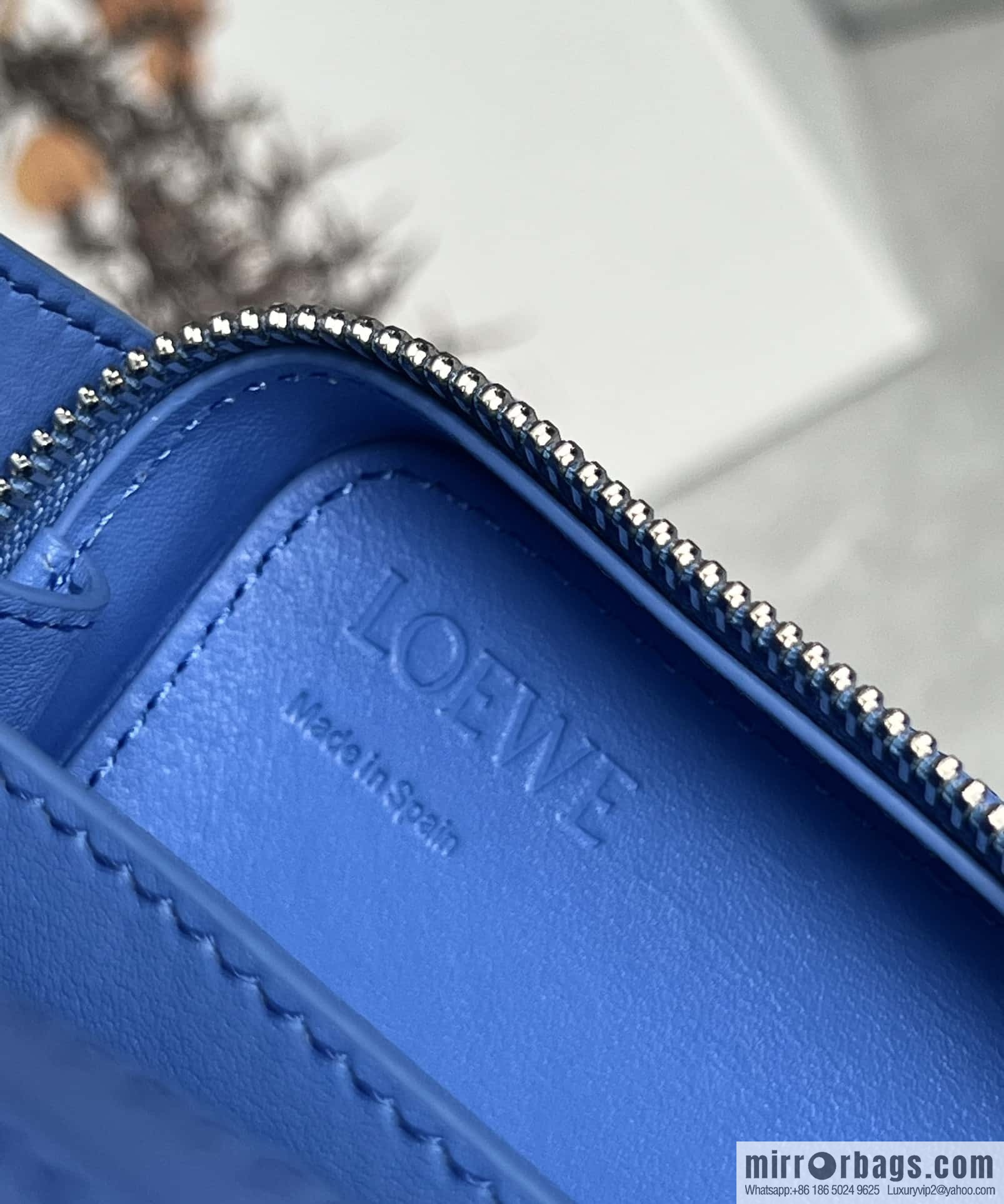 LOEWE Luo Jia Smooth Cow Leather Molded Sling Crossbody Bag 0902 Blue