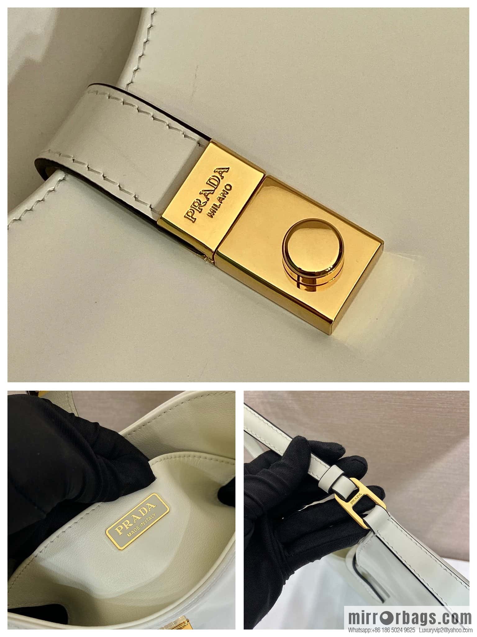 PRADA 🎉 new armpit bag 🎉🎉 1BC169A 🎉🎉 white