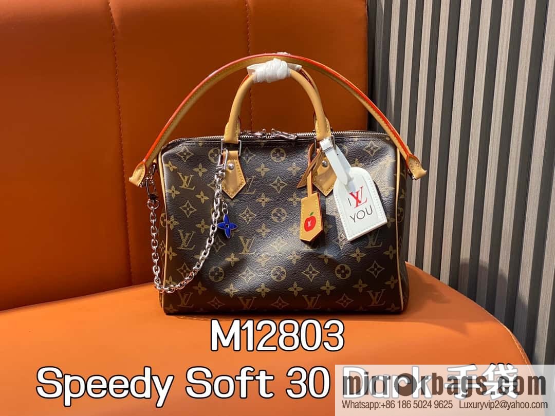 [Boutique‑grade] M12803 presbyopia, pillow bag speedy series Speedy Soft 30 Dark handbag