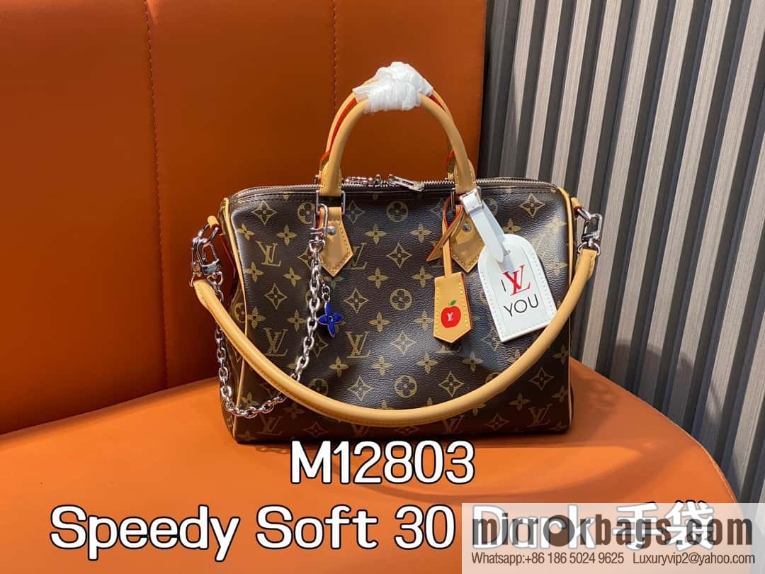 [Boutique‑grade] M12803 presbyopia, pillow bag speedy series Speedy Soft 30 Dark handbag