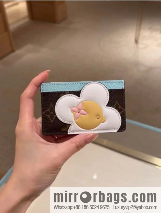 [Boutique‑grade] M12213 presbyopia blue, Christmas card bag wallet series LV CHARMS card holder