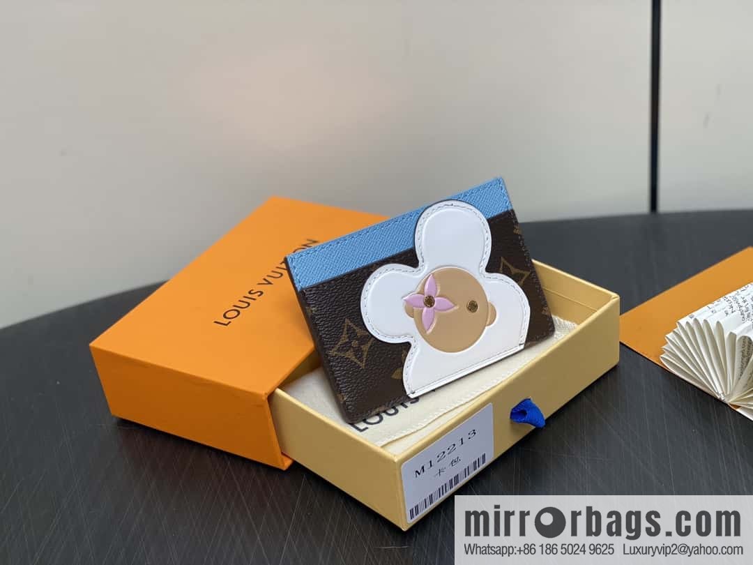 [Boutique‑grade] M12213 presbyopia blue, Christmas card bag wallet series LV CHARMS card holder