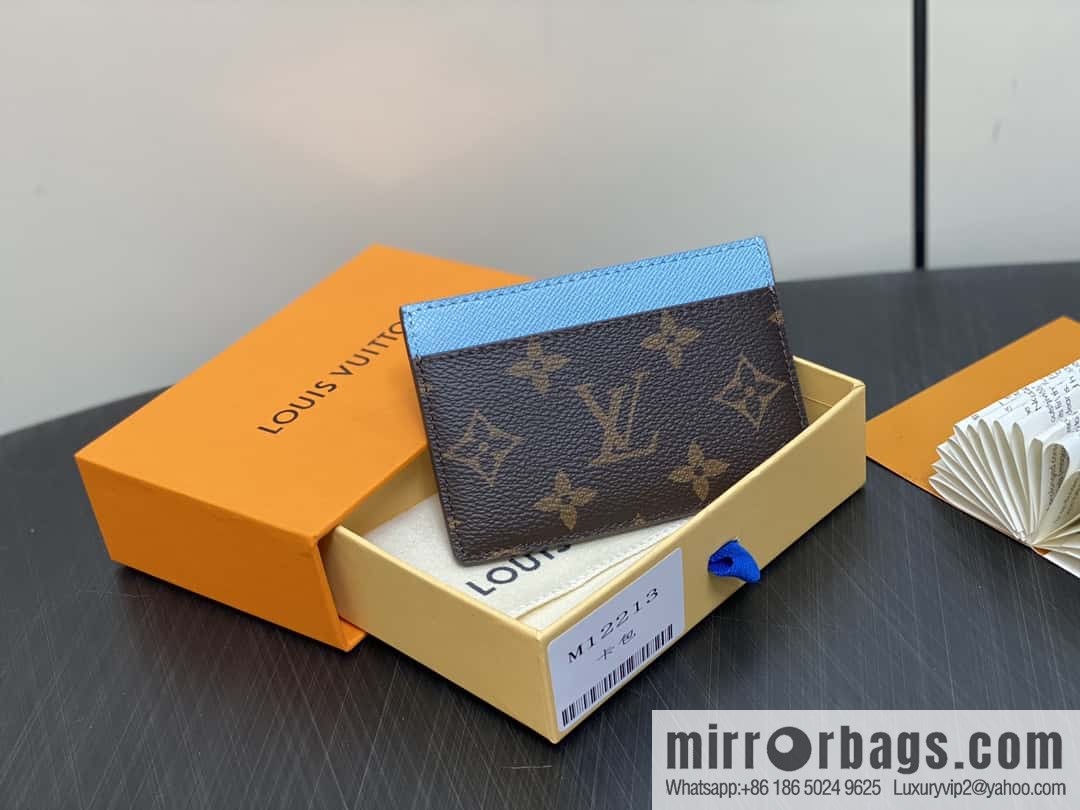 [Boutique‑grade] M12213 presbyopia blue, Christmas card bag wallet series LV CHARMS card holder
