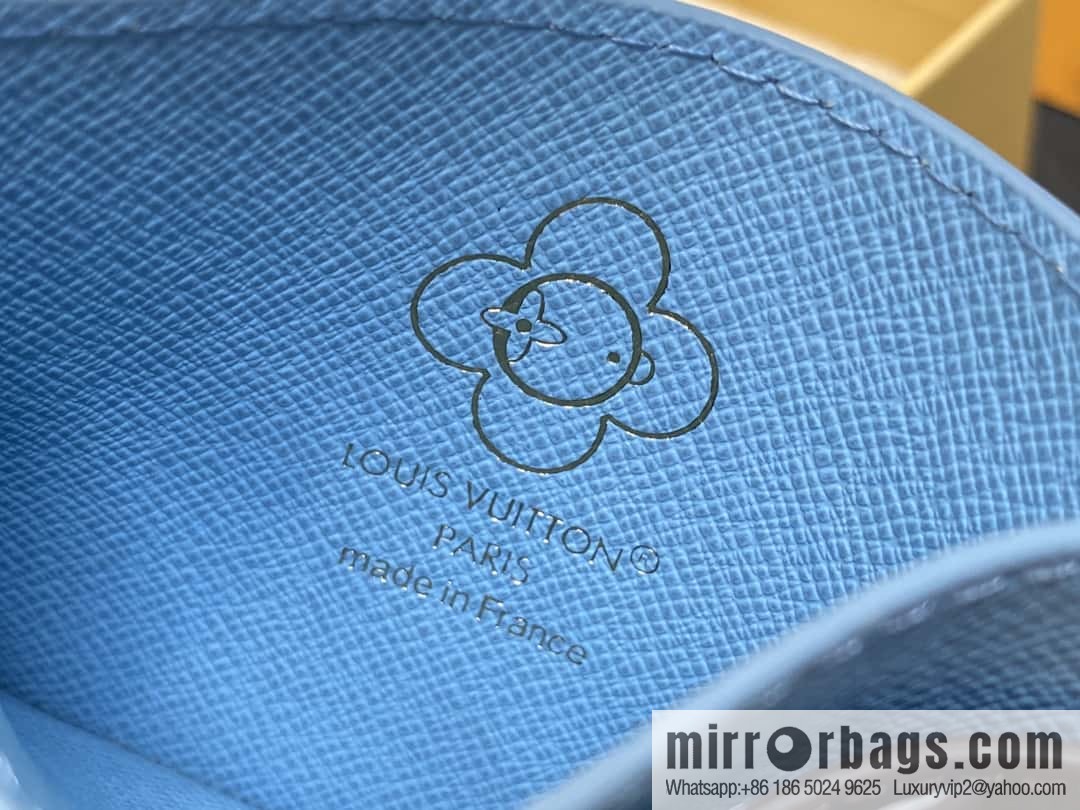 [Boutique‑grade] M12213 presbyopia blue, Christmas card bag wallet series LV CHARMS card holder