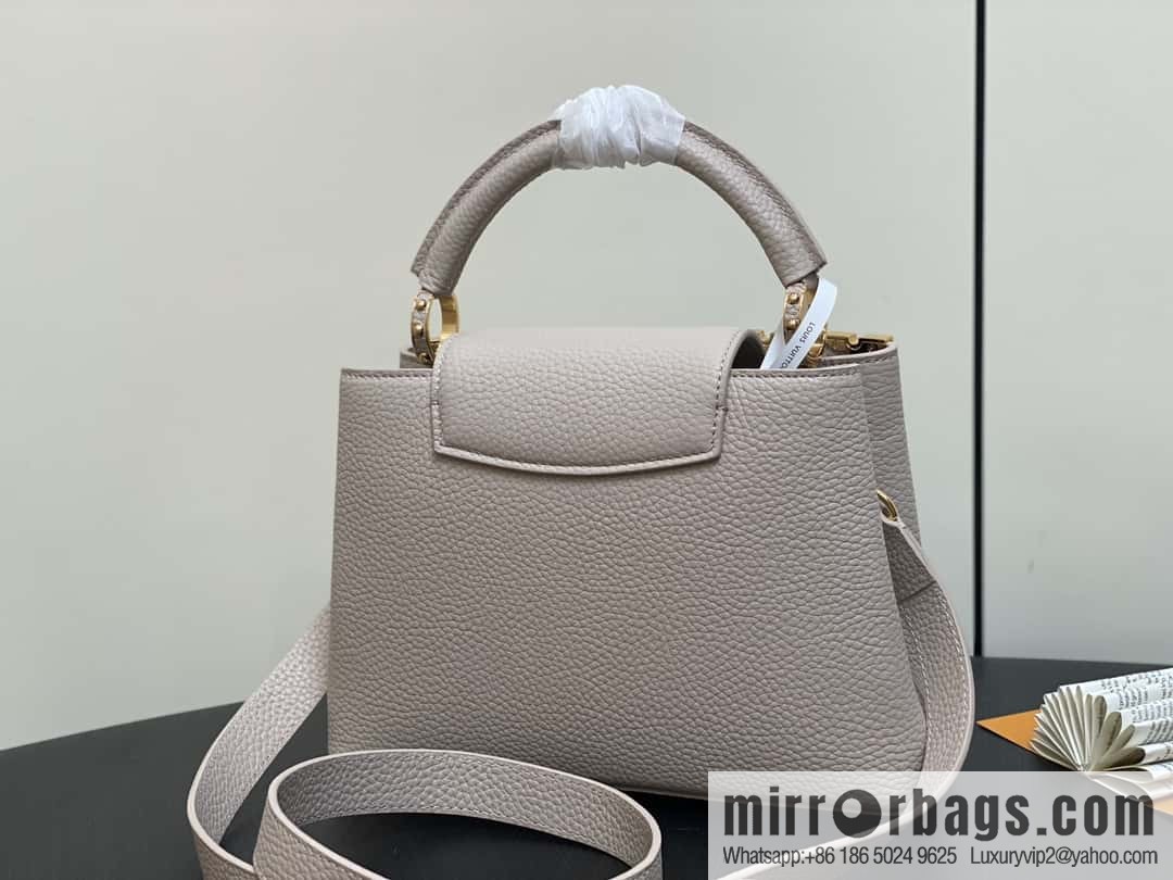 [Boutique‑grade] M11341 gray flower crown, full leather cap that English series Capucines small handbag Flower Crown handbag