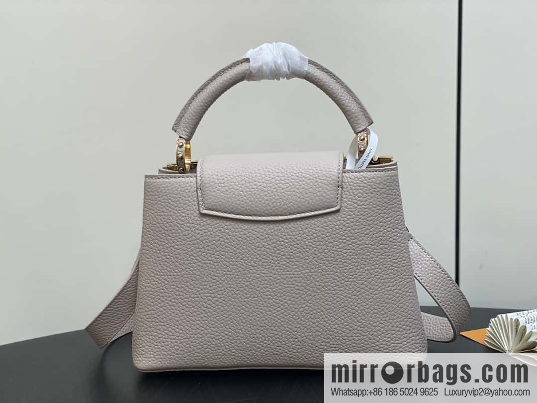 [Boutique‑grade] M11341 gray flower crown, full leather cap that English series Capucines small handbag Flower Crown handbag