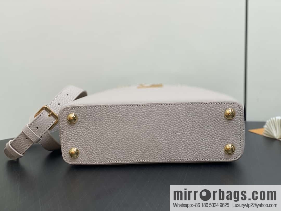 [Boutique‑grade] M11341 gray flower crown, full leather cap that English series Capucines small handbag Flower Crown handbag