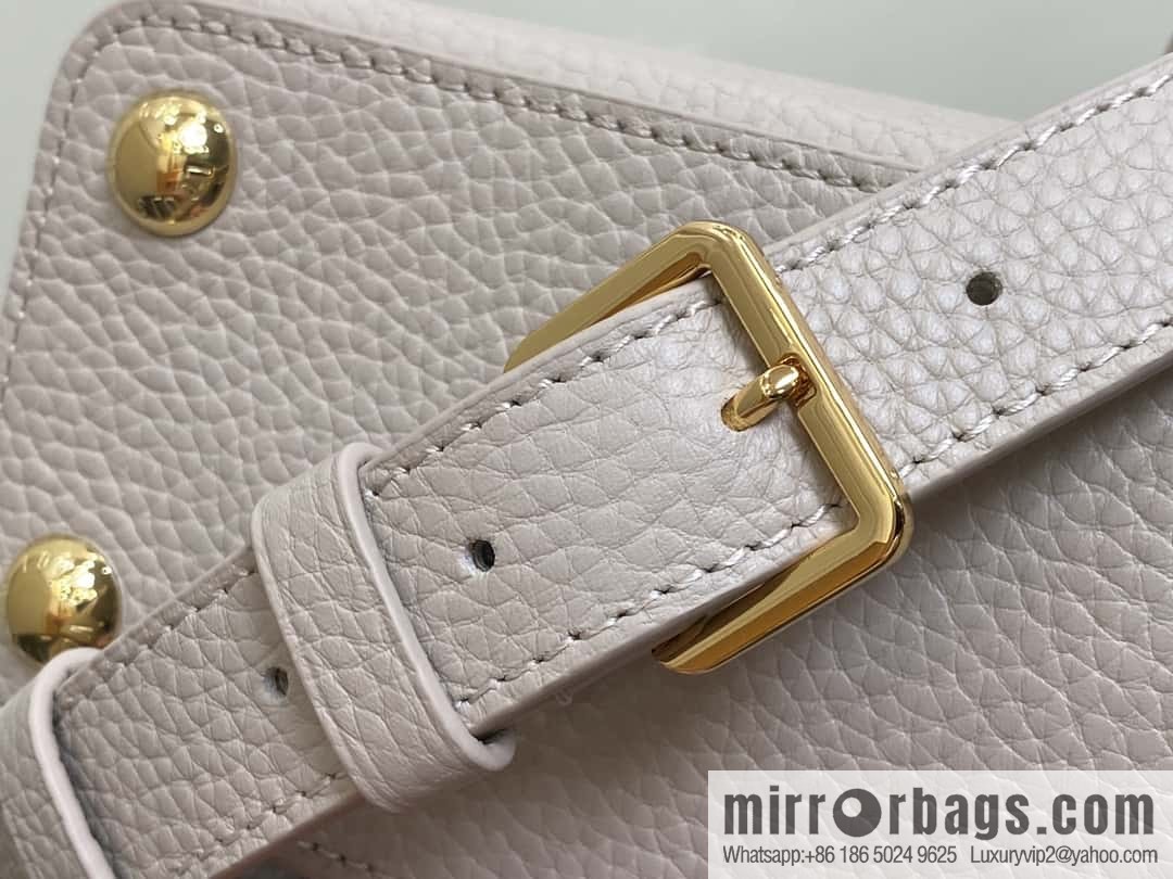 [Boutique‑grade] M11341 gray flower crown, full leather cap that English series Capucines small handbag Flower Crown handbag