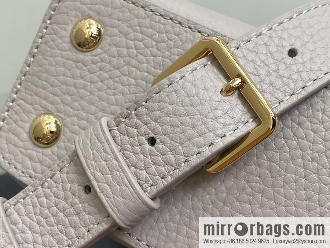 [Boutique‑grade] M11341 gray flower crown, full leather cap, that English series Capucines mini handbag