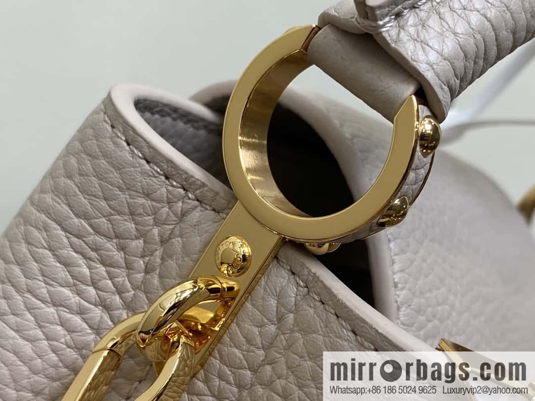 [Boutique‑grade] M11341 gray flower crown, full leather cap, that English series Capucines mini handbag