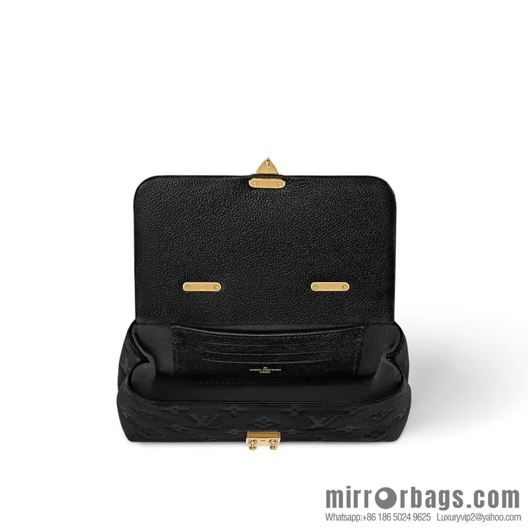 [Boutique‑grade] M12144 black full leather embossed, chain bag handbag series, the new NANO MADELEINE handbag of the season