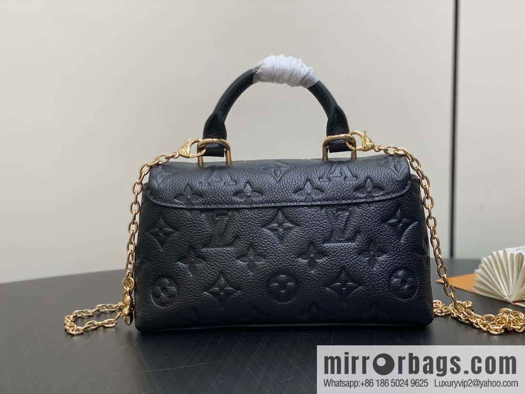 [Boutique‑grade] M12144 black full leather embossed, chain bag handbag series, the new NANO MADELEINE handbag of the season