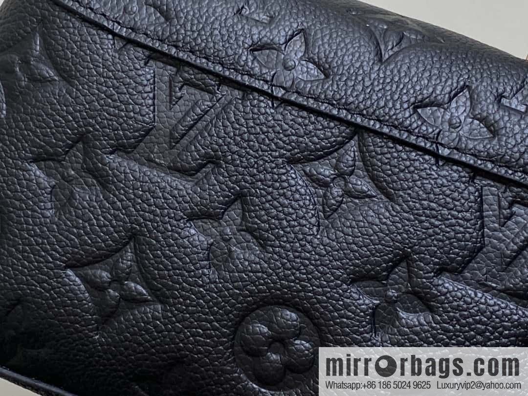 [Boutique‑grade] M12144 black full leather embossed, chain bag handbag series, the new NANO MADELEINE handbag of the season