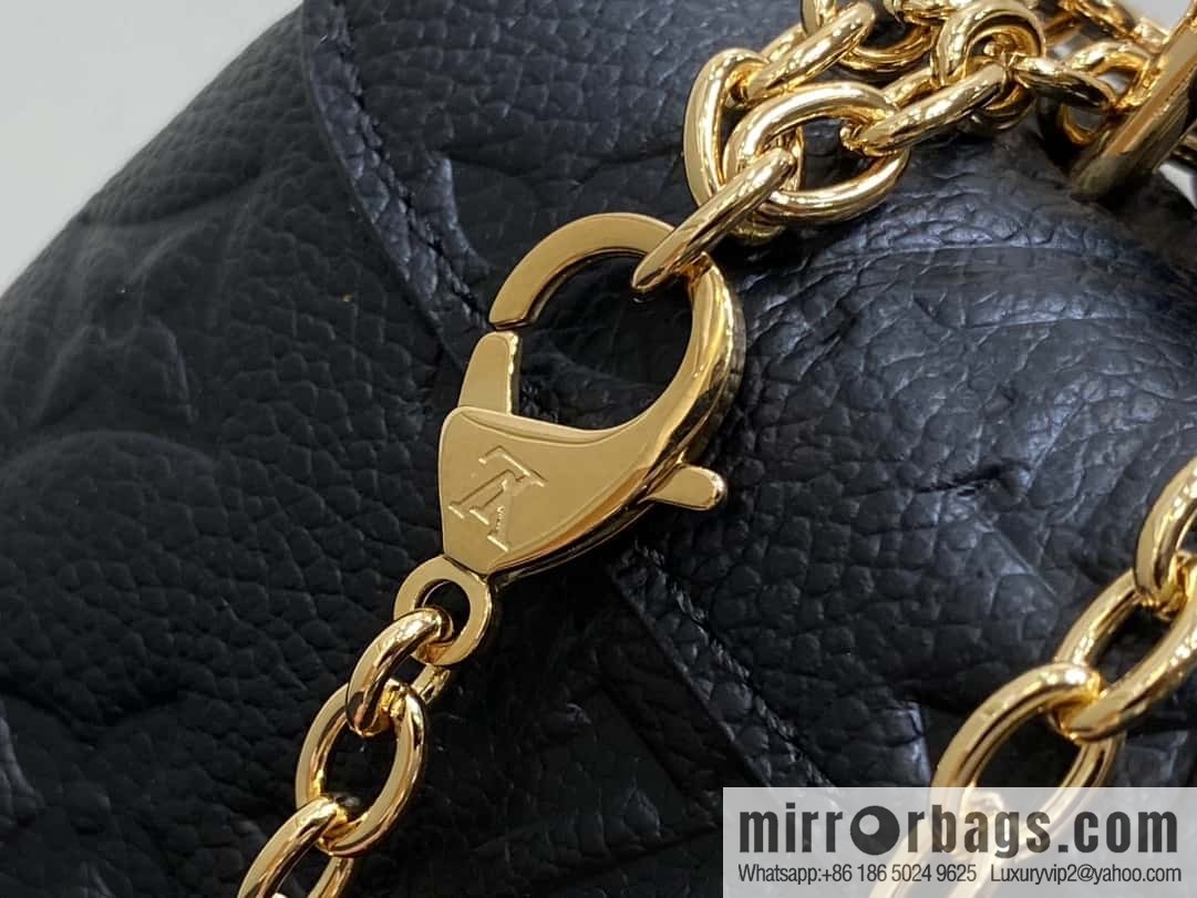 [Boutique‑grade] M12144 black full leather embossed, chain bag handbag series, the new NANO MADELEINE handbag of the season